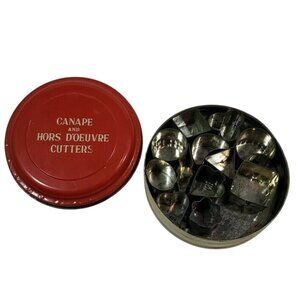 Vintage Canape and Hors D'Oeuvre Cutters Metal Japan 1960s 1970s MCM Cocktail